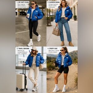 The North Face Blue Puffer Jacket | Hooded | Women’s Small